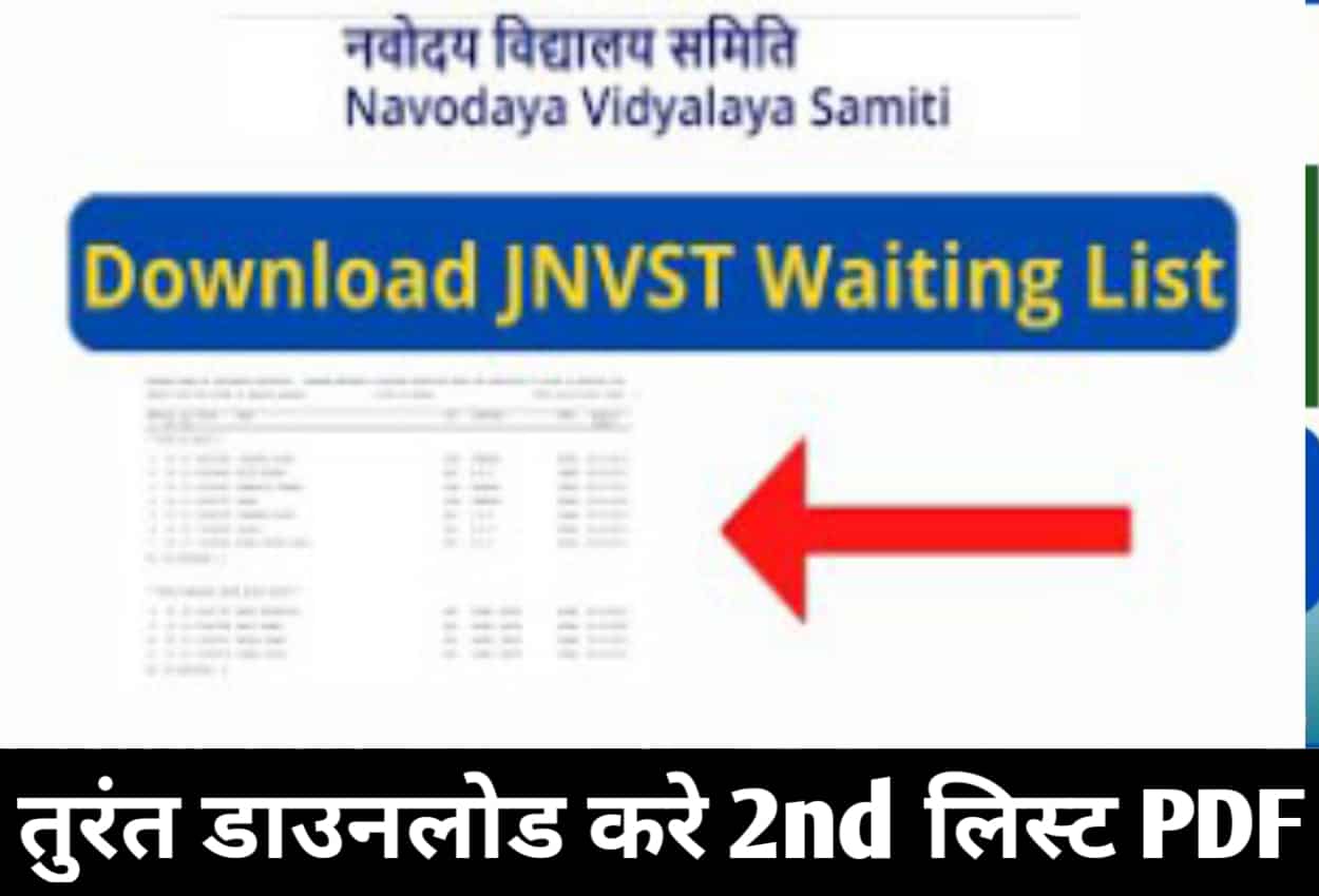JNVST Class 6 Waiting List 2022