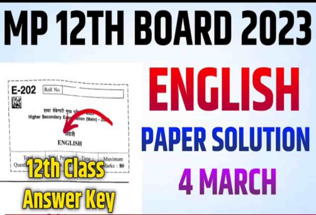 MP Board 12th English Answer Key