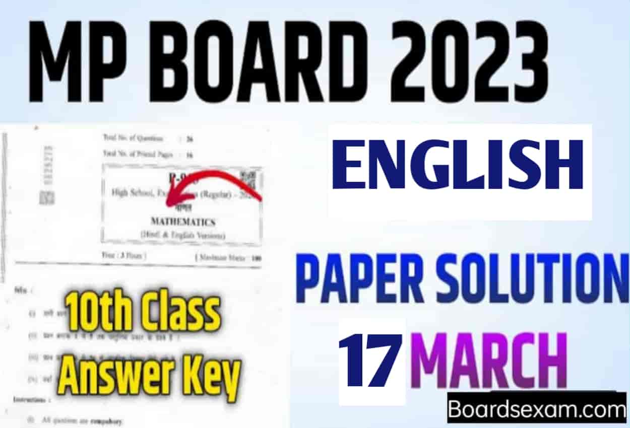 MP Board 10th English Answer Key